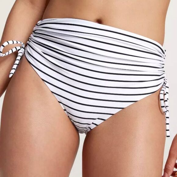 1162 NWT CALIA Women's High Waisted Ruched Side Tie Swim Bottoms - Picture 1 of 6